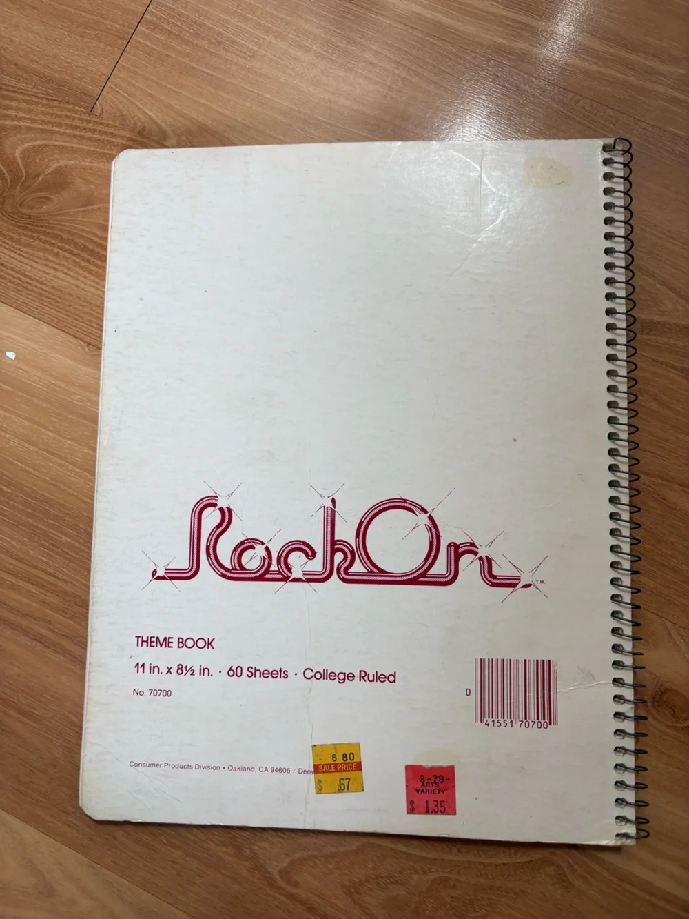 Vintage 1978 Bee Gees spiral College Ruled Paper Notebook